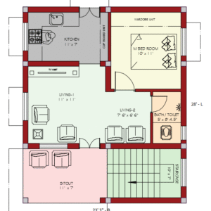 Plan 650 - Budget House - North Facing Building Plan