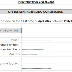 BUILDING CONTRUCTION AGREEMENT TAMIL & ENGLISH FORMAT