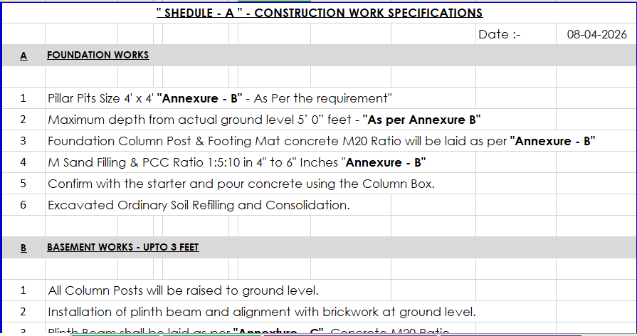 BUILDING CONTRUCTION AGREEMENT TAMIL & ENGLISH FORMAT - Image 5